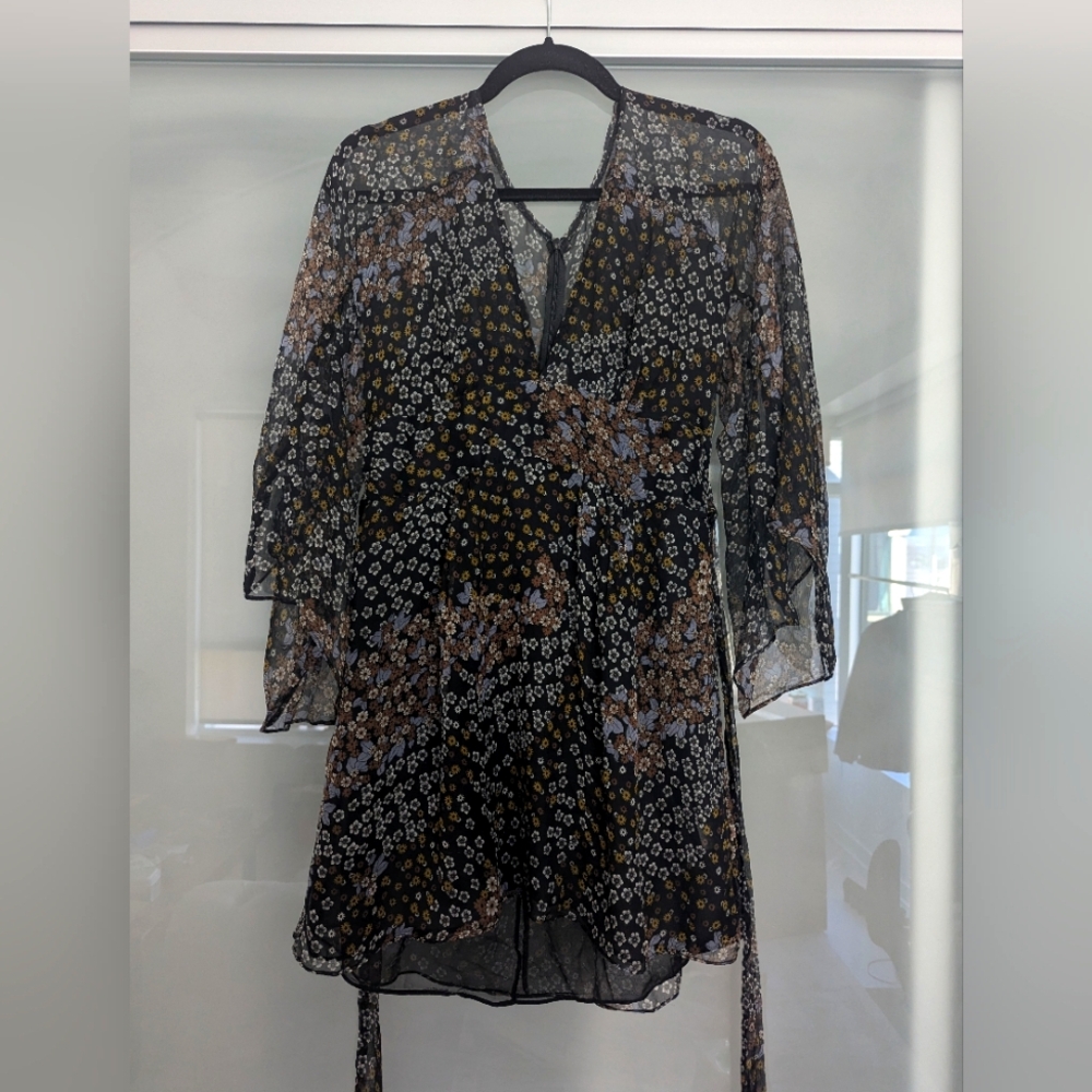 Anthropologie Kite and Butterfly Silk Dress Size S